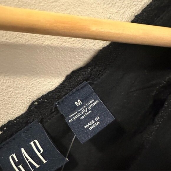 Gap Black Organic Cotton Eyelet Ruffle Mini Dress Size M NWT Romanticcore - Picture 9 of 15